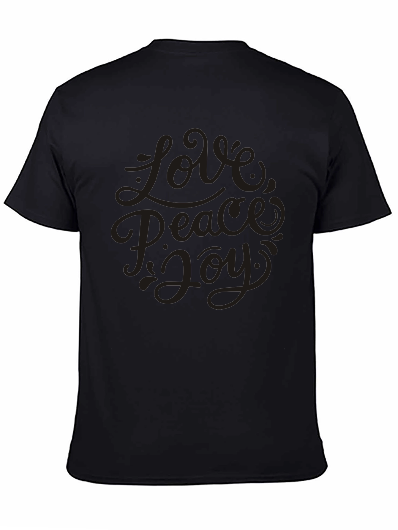 Love Peace Joy Graphic Black T-Shirt