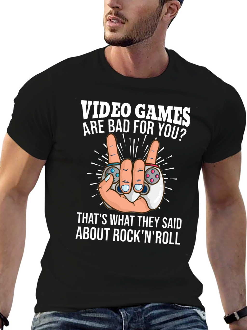 Video Games Rock N Roll T-Shirt - Gamer Tee