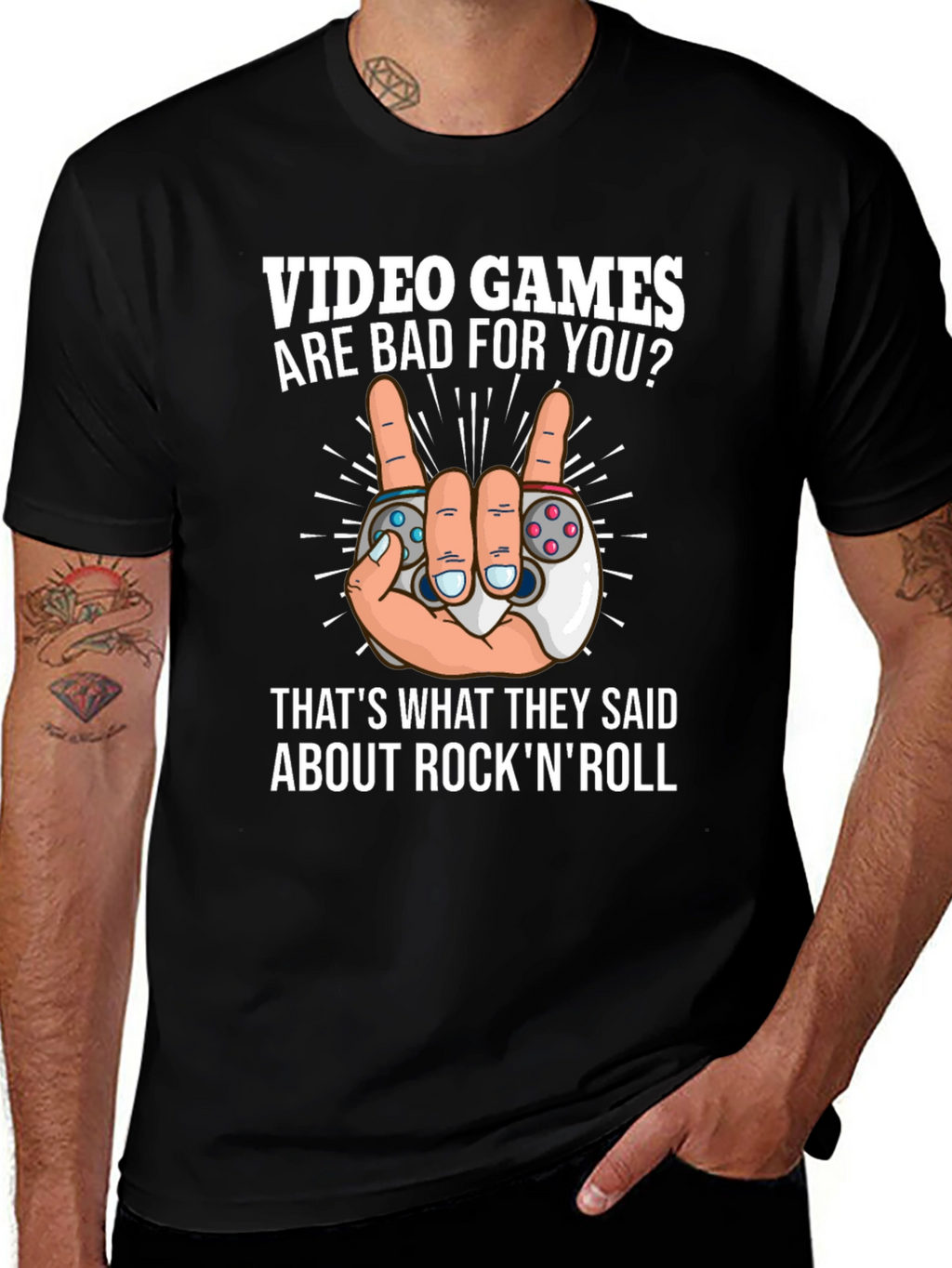 Video Games Rock N Roll T-Shirt - Gamer Tee