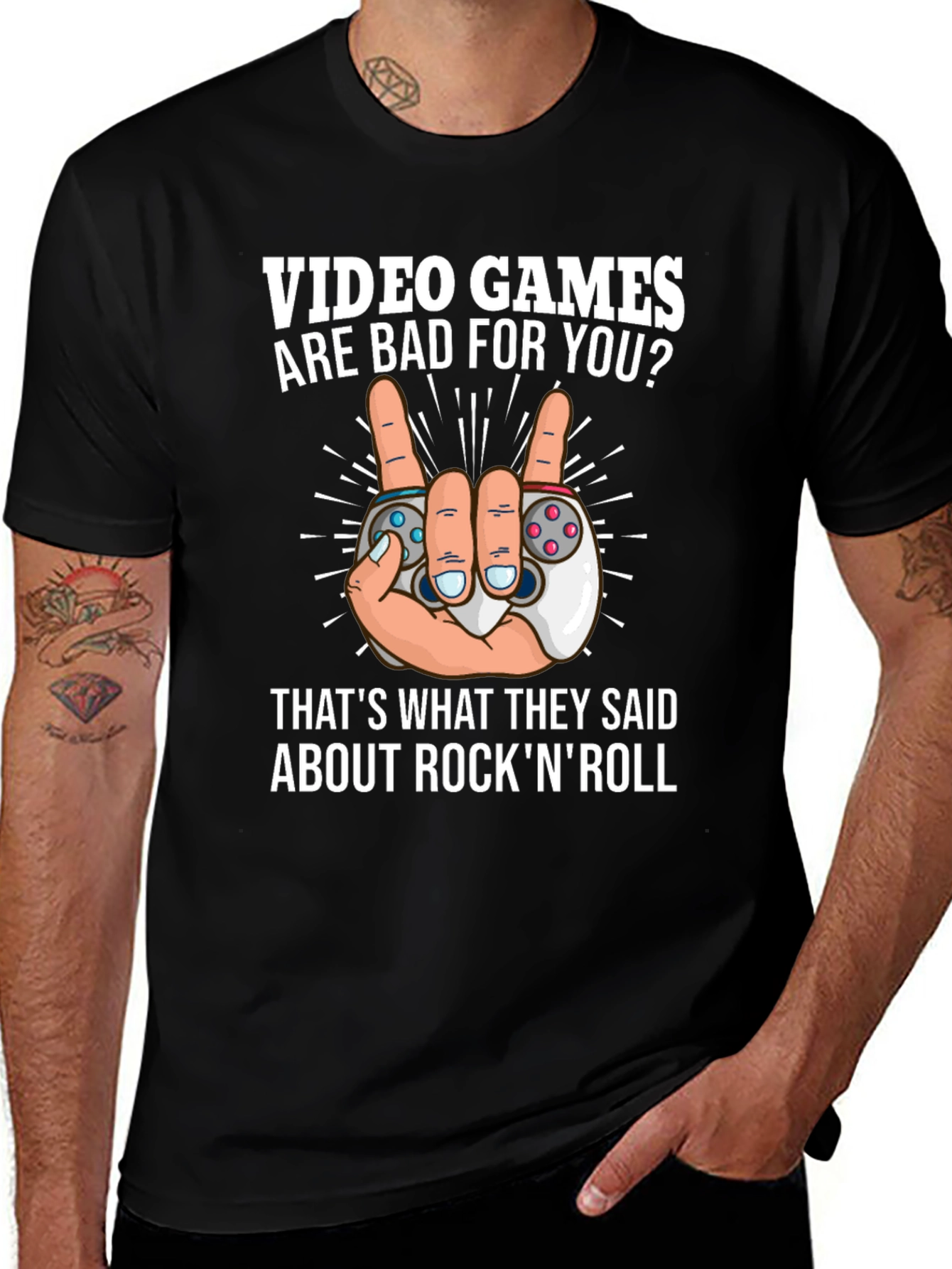 Video Games Rock N Roll T-Shirt - Gamer Tee