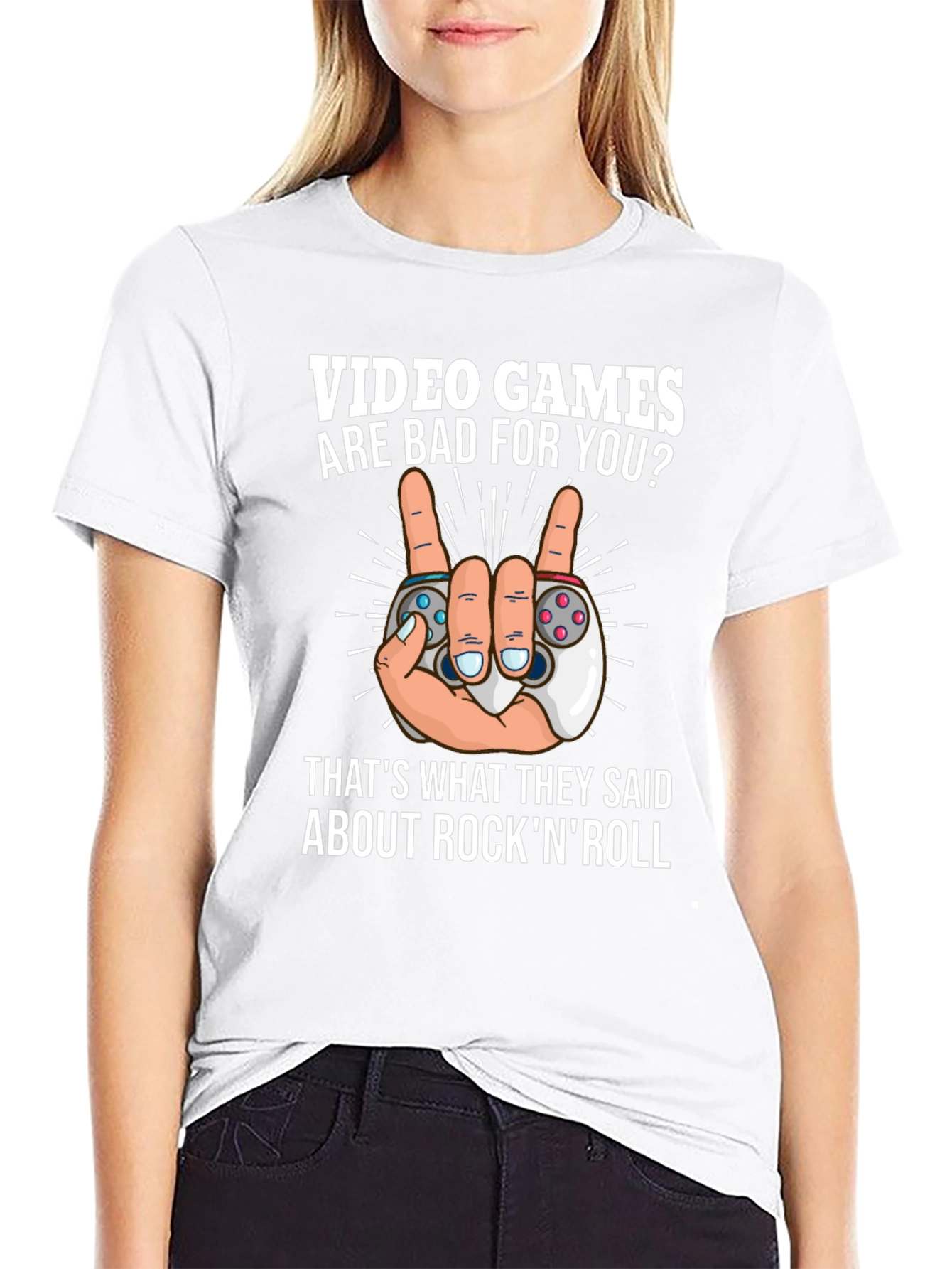 Video Games Rock N Roll T-Shirt - Gamer Tee