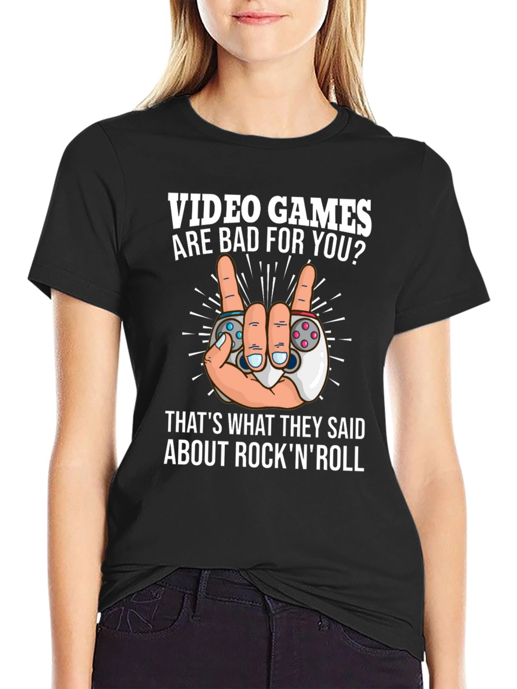 Video Games Rock N Roll T-Shirt - Gamer Tee