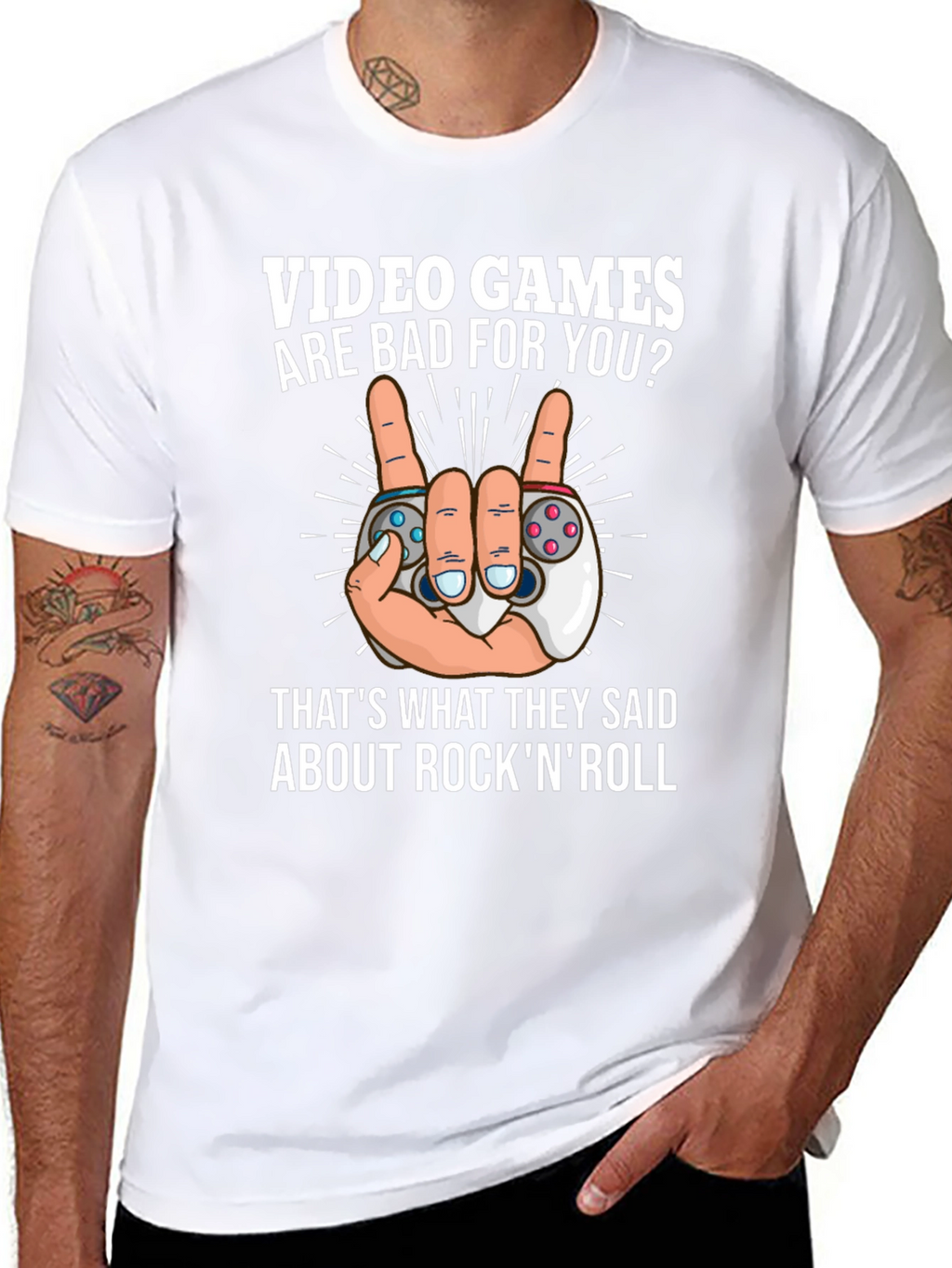 Video Games Rock N Roll T-Shirt - Gamer Tee