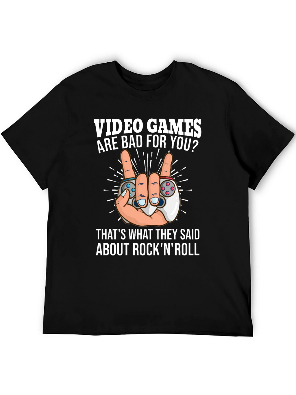 Video Games Rock N Roll T-Shirt - Gamer Tee