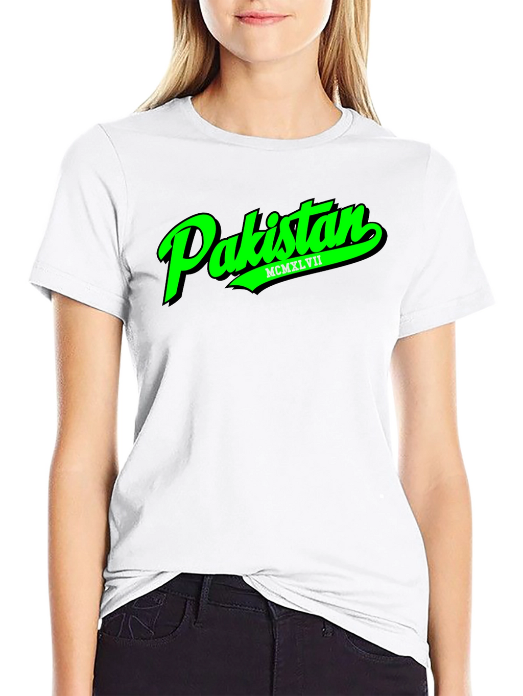 Pakistan T-Shirt - Green Text Graphic Tee