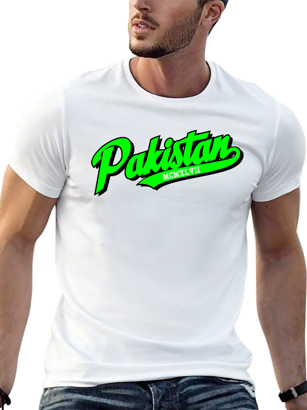 Pakistan T-Shirt - Green Text Graphic Tee