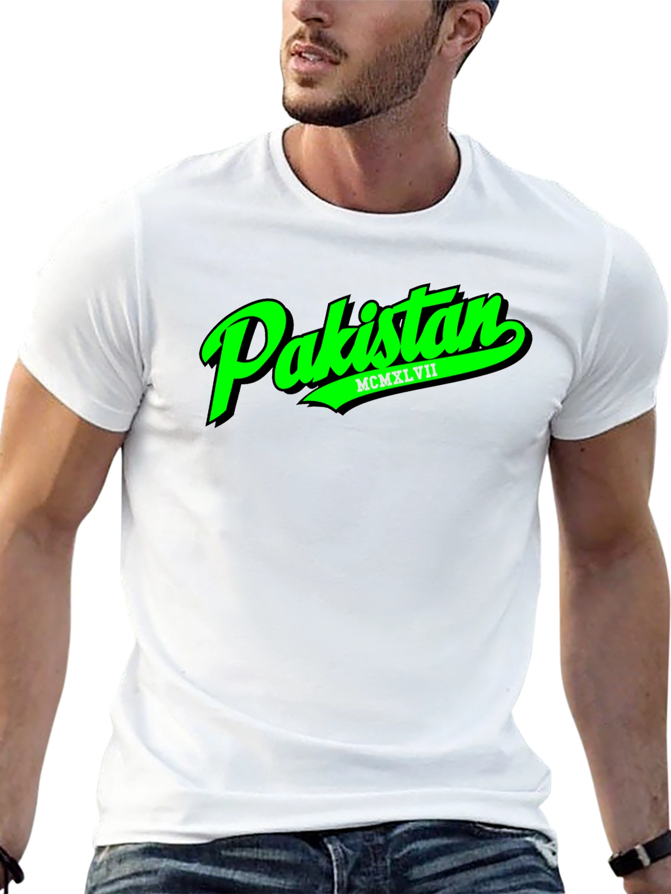Pakistan T-Shirt - Green Text Graphic Tee