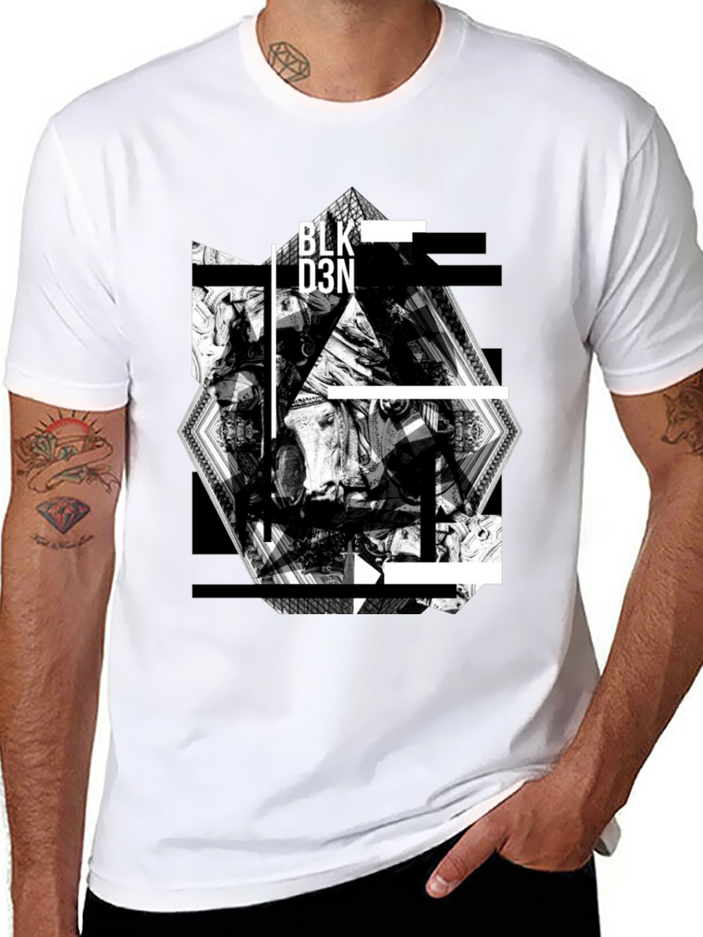 Abstract Graphic Print Black T-Shirt