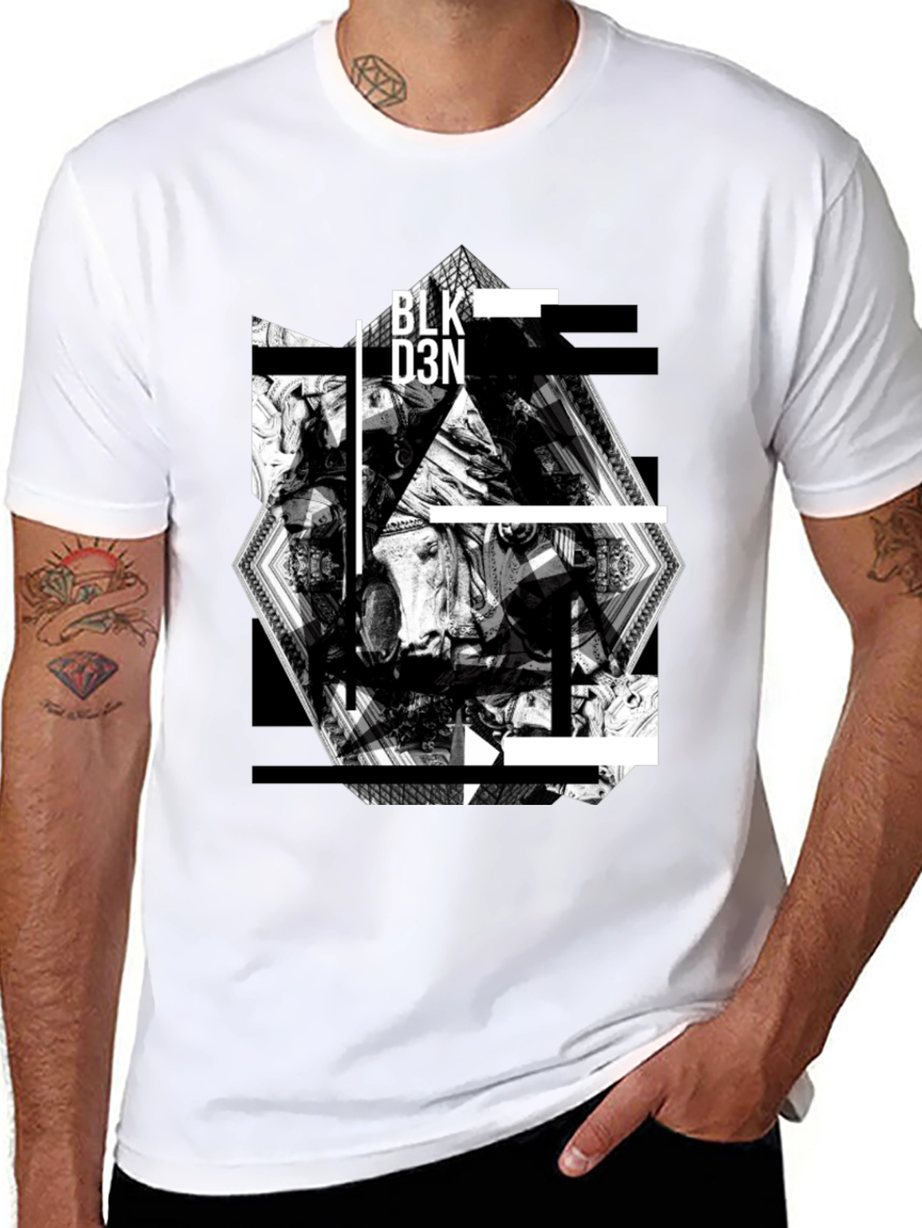 Abstract Graphic Print Black T-Shirt