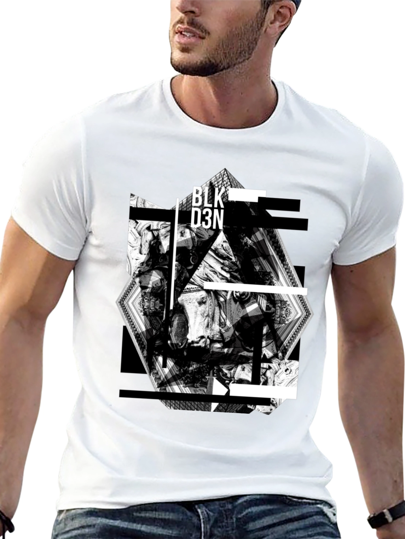 Abstract Graphic Print Black T-Shirt