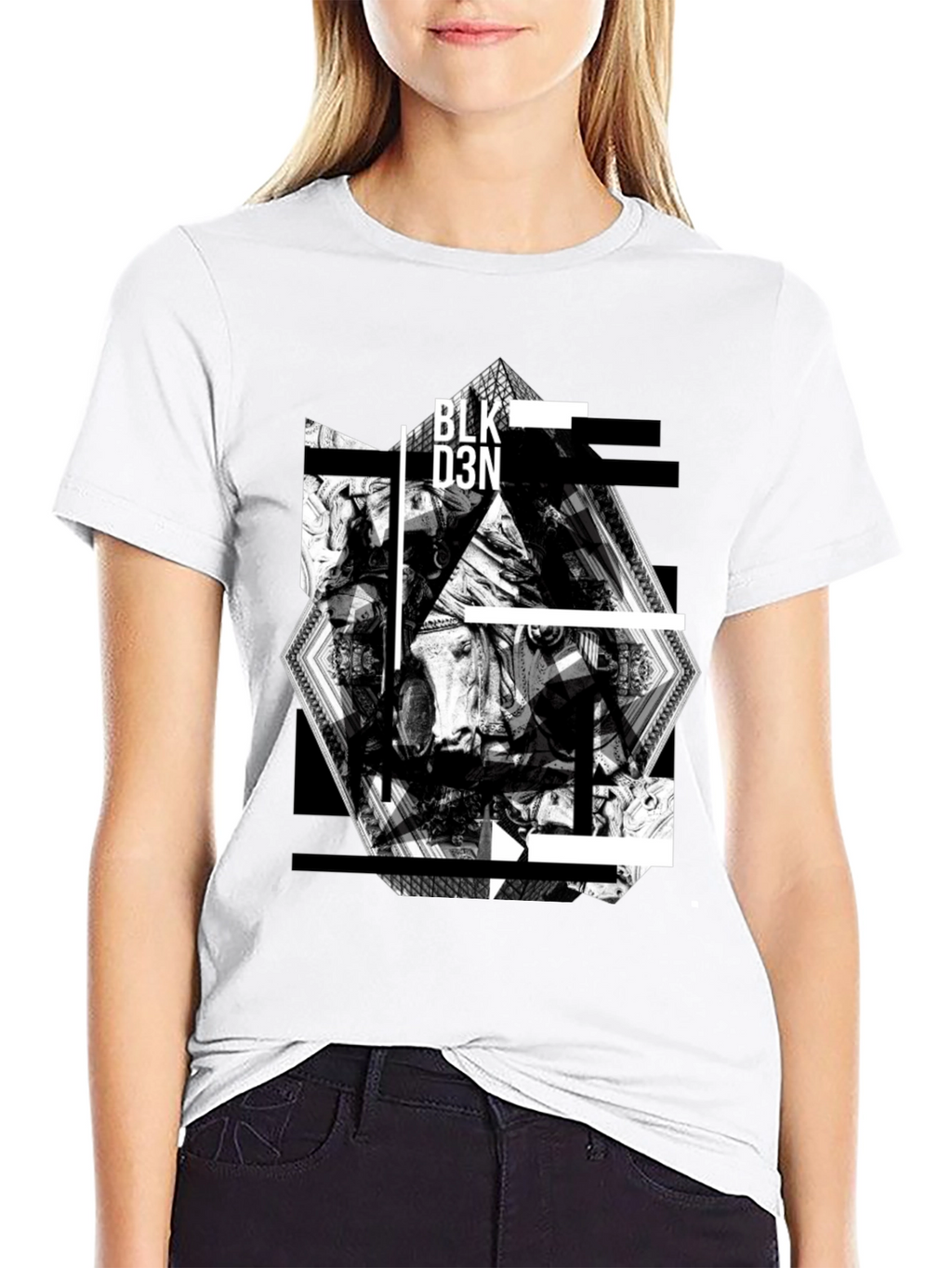 Abstract Graphic Print Black T-Shirt
