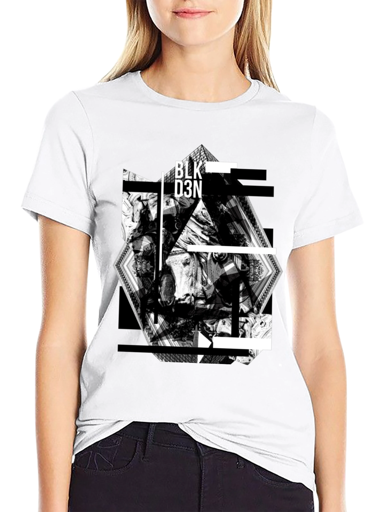 Abstract Graphic Print Black T-Shirt