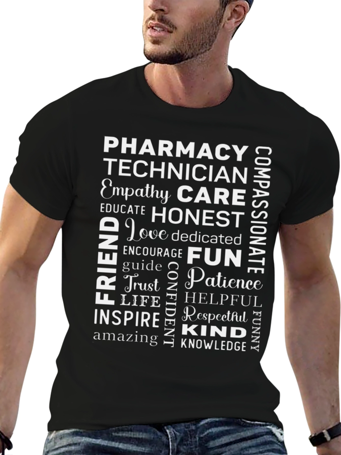 Pharmacy Technician Word Art T-Shirt