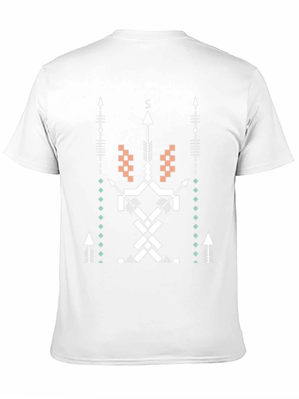 Geometric Arrow Design Black T-Shirt