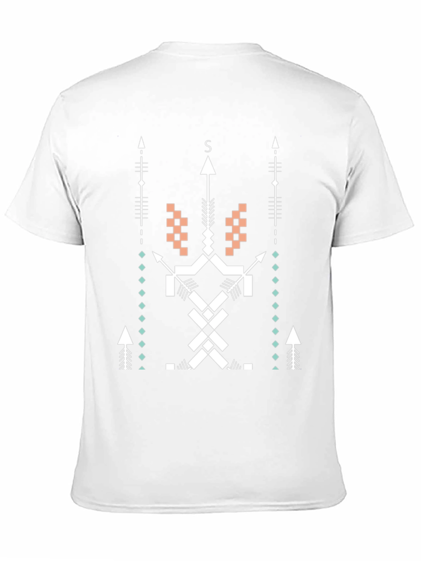 Geometric Arrow Design Black T-Shirt