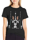 Geometric Arrow Design Black T-Shirt