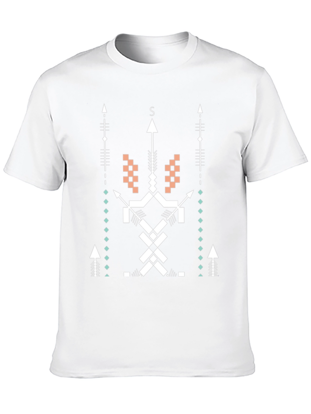 Geometric Arrow Design Black T-Shirt