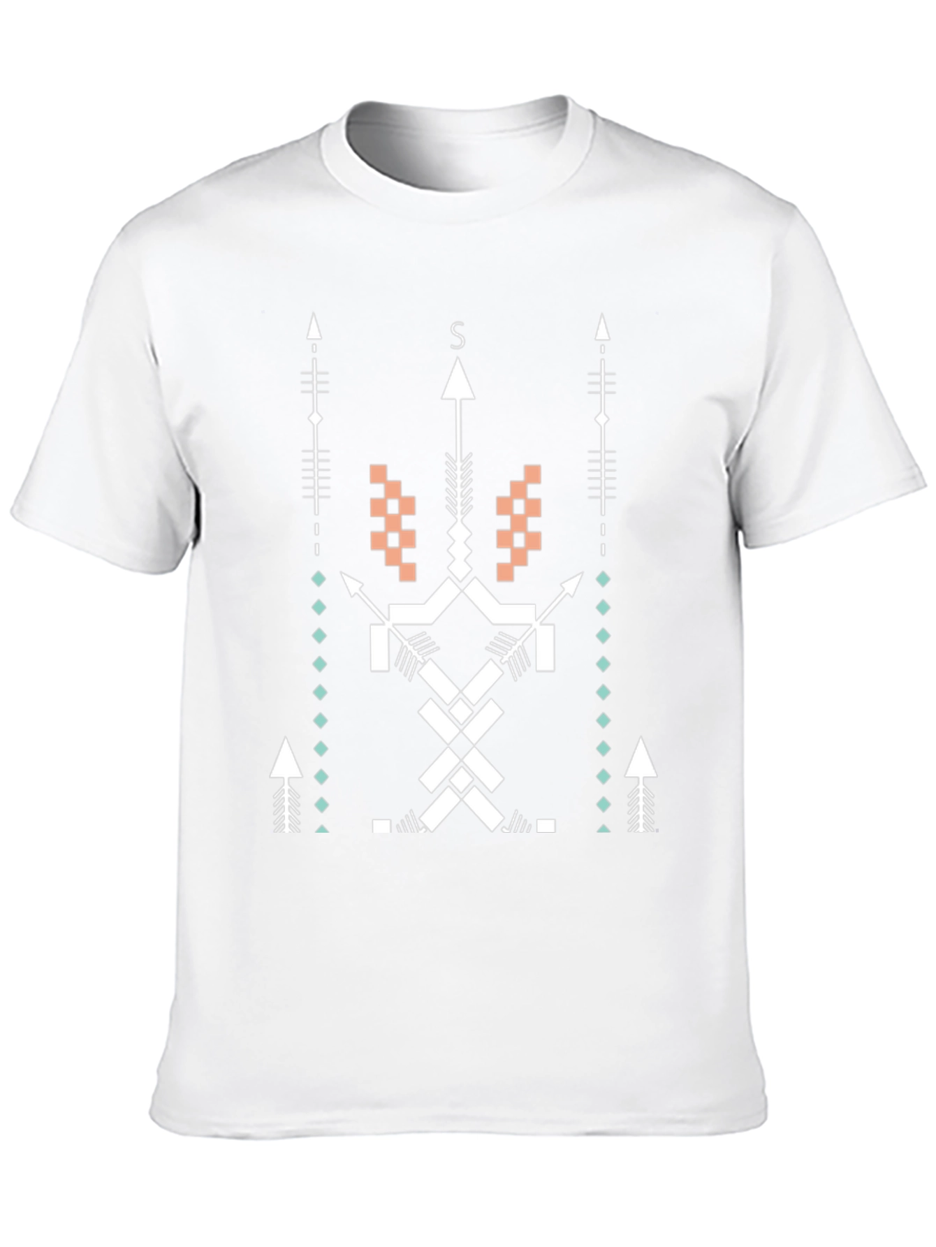 Geometric Arrow Design Black T-Shirt