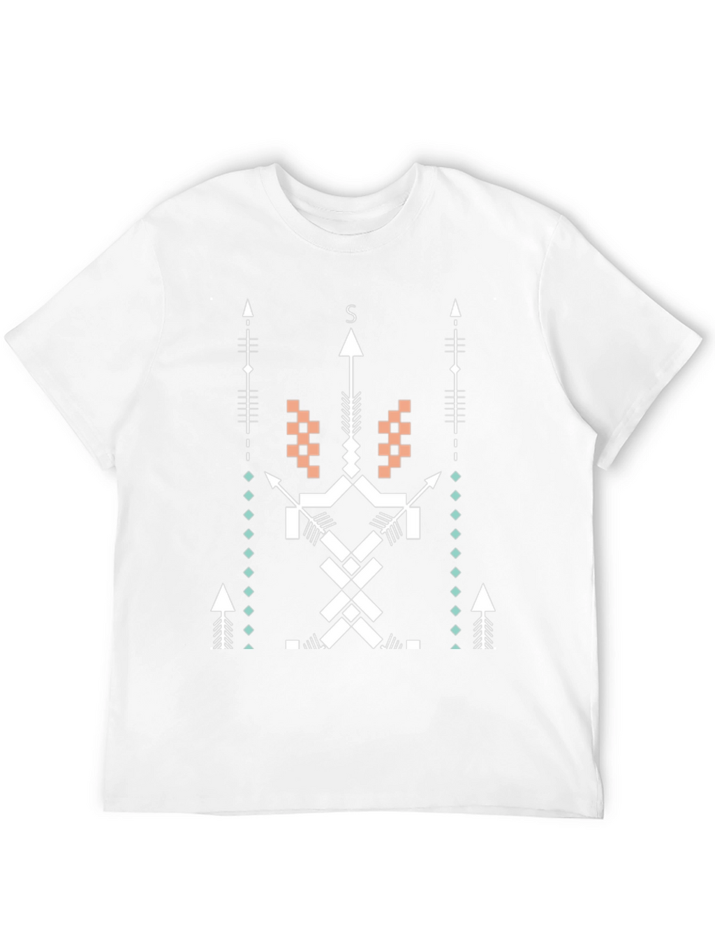 Geometric Arrow Design Black T-Shirt