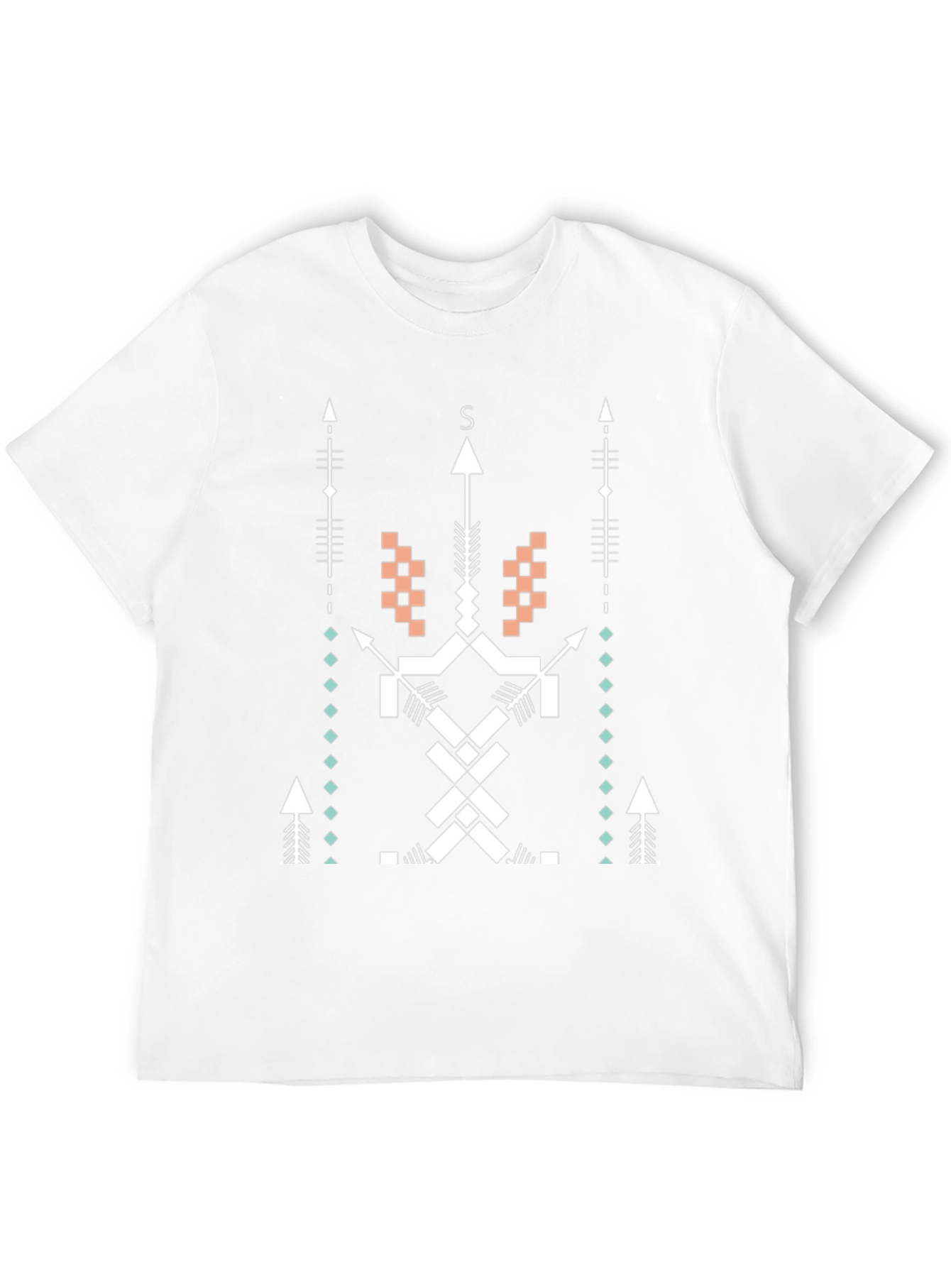 Geometric Arrow Design Black T-Shirt