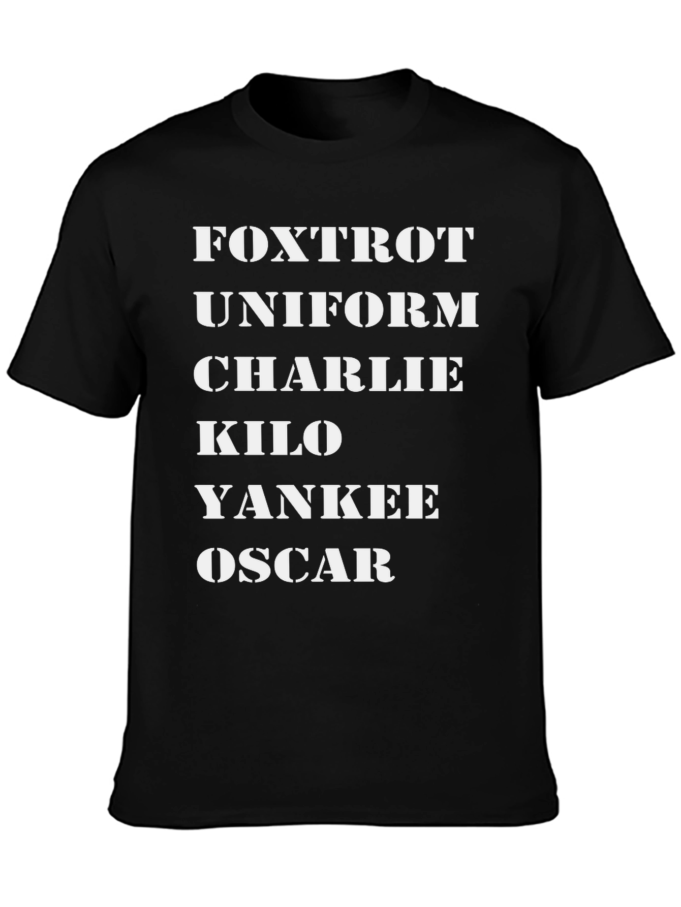 Phonetic Alphabet Black T-Shirt