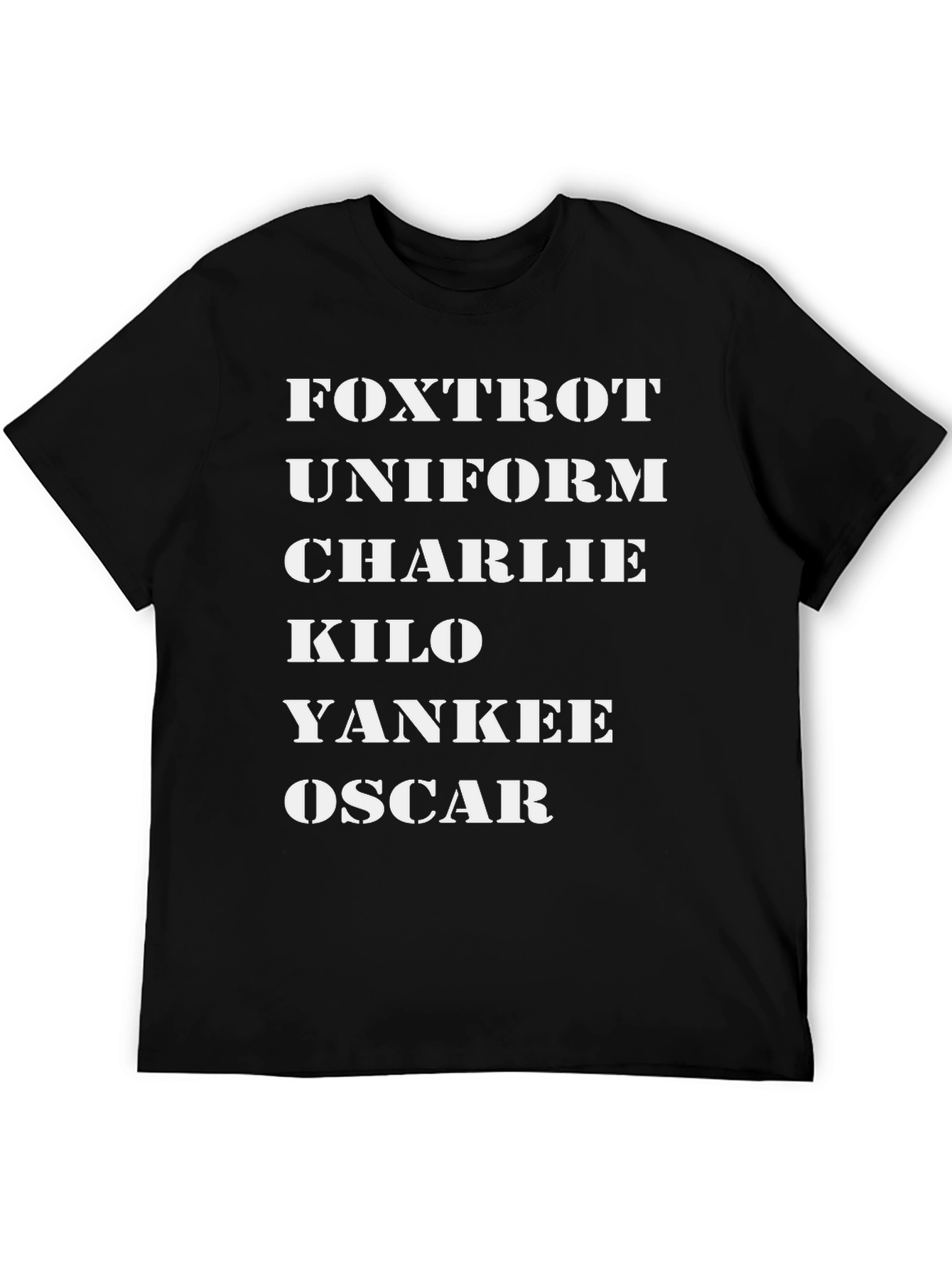 Phonetic Alphabet Black T-Shirt