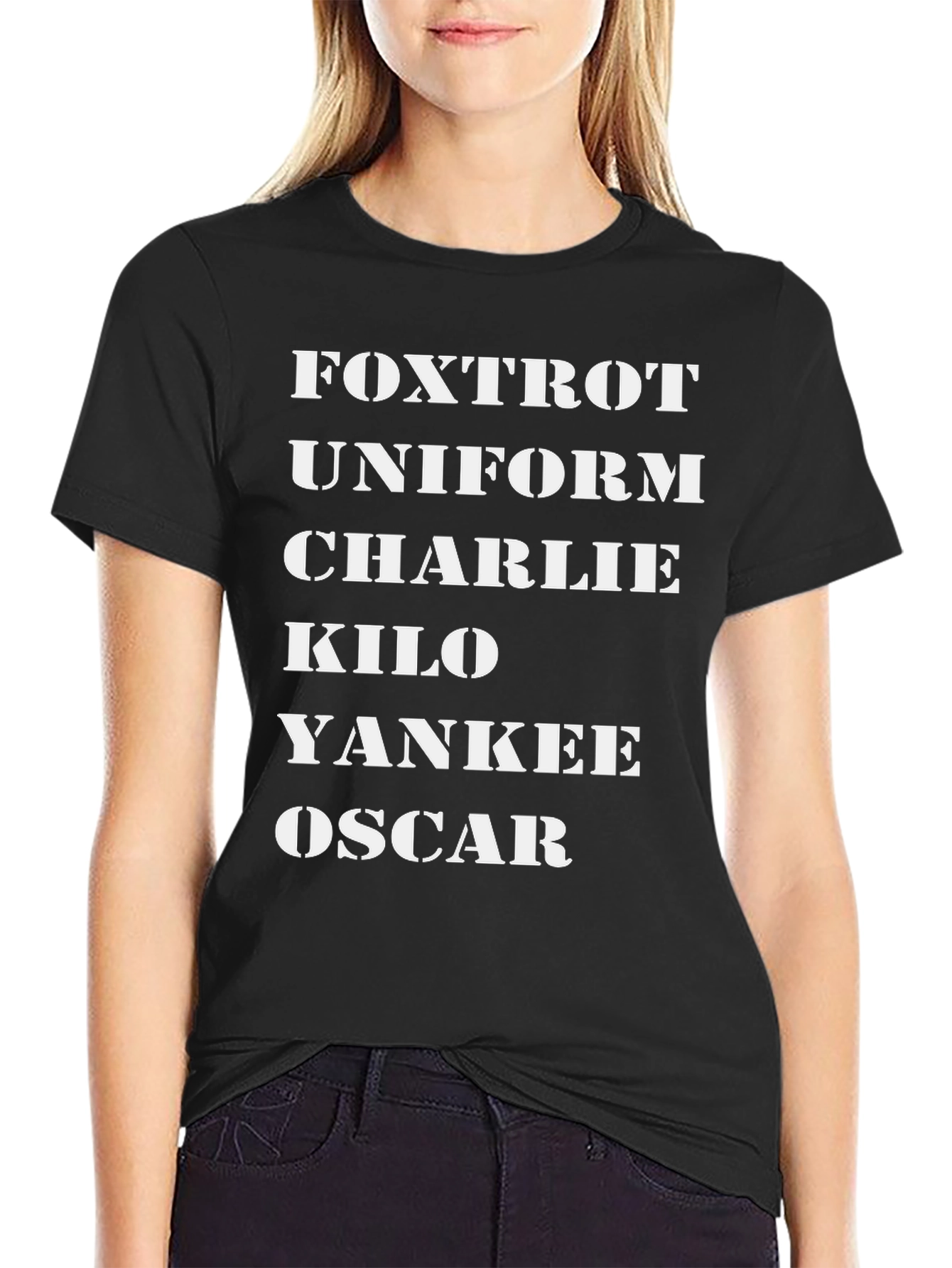 Phonetic Alphabet Black T-Shirt