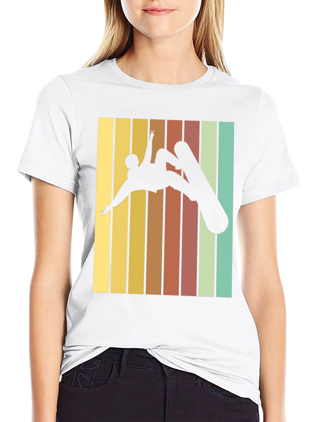 Retro Snowboarder Graphic Tee - Black