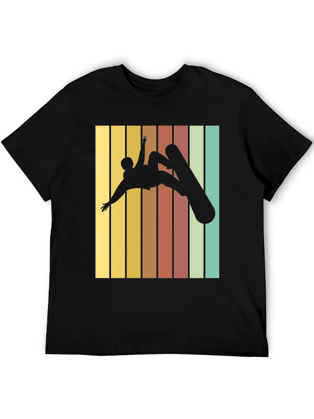 Retro Snowboarder Graphic Tee - Black
