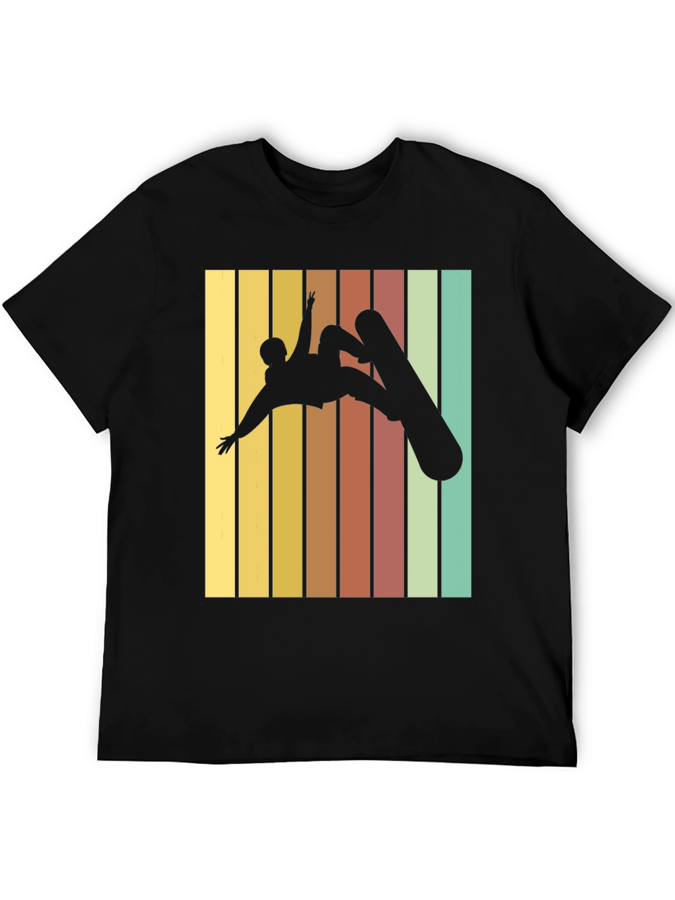 Retro Snowboarder Graphic Tee - Black