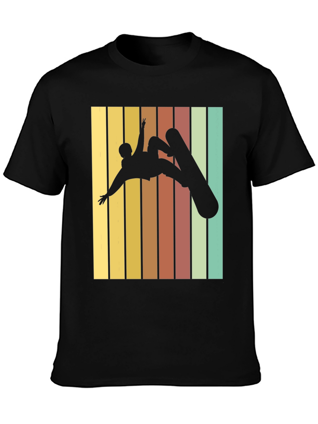 Retro Snowboarder Graphic Tee - Black