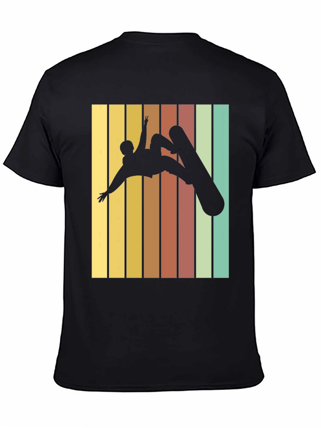 Retro Snowboarder Graphic Tee - Black