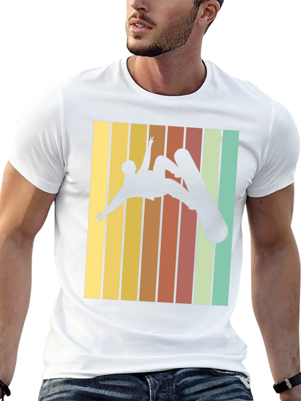 Retro Snowboarder Graphic Tee - Black