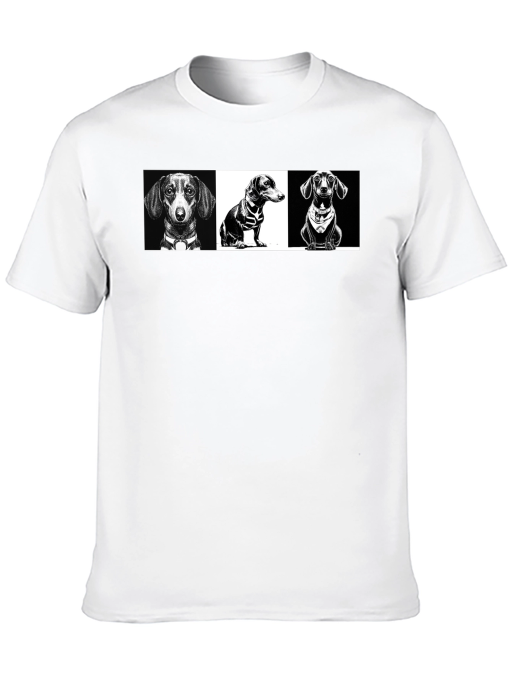 Dachshund Graphic Print T-Shirt - Black