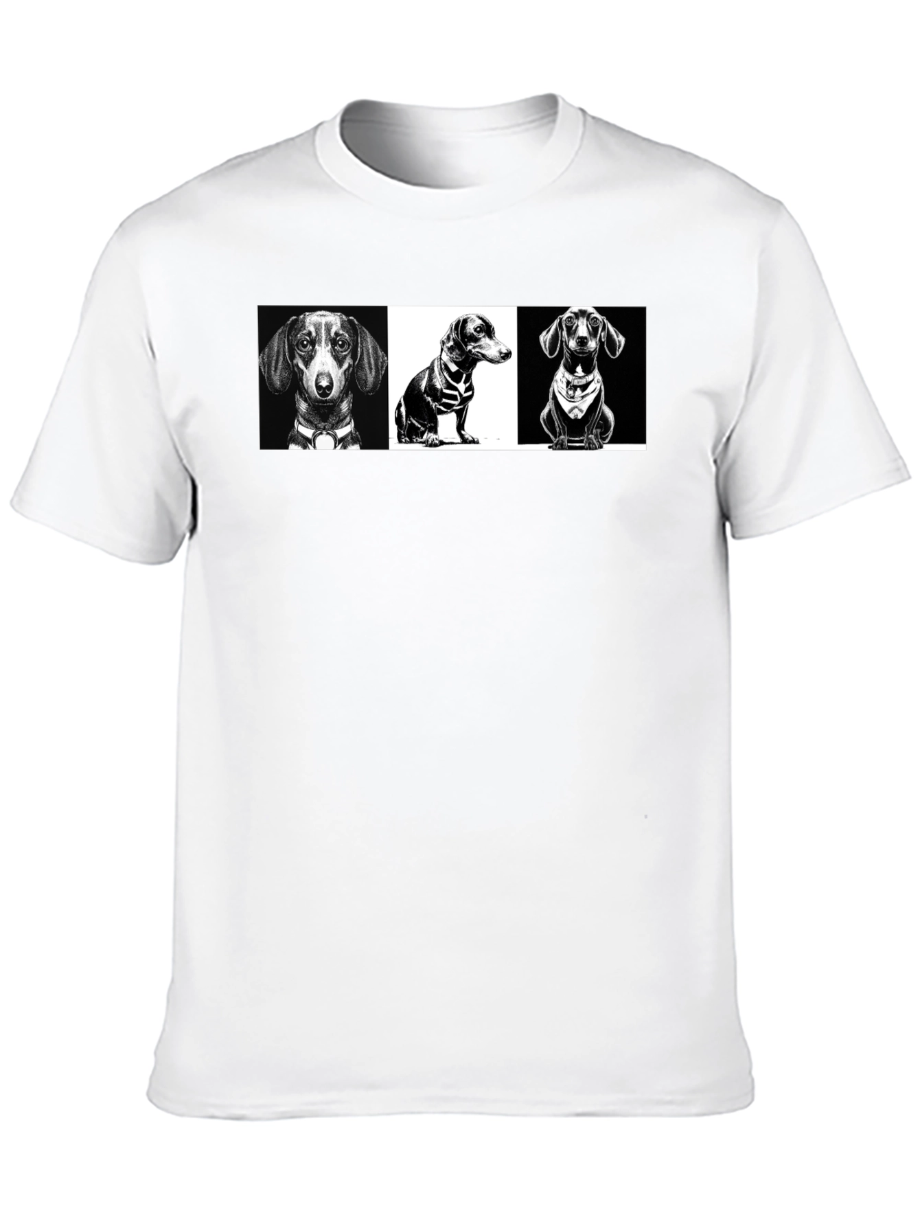 Dachshund Graphic Print T-Shirt - Black