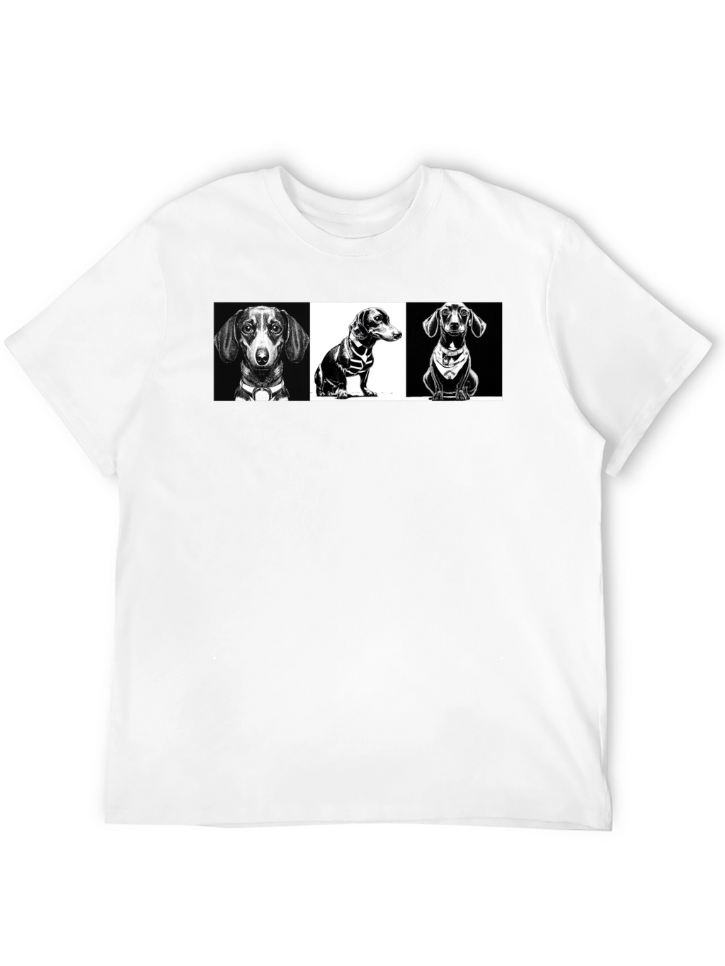 Dachshund Graphic Print T-Shirt - Black