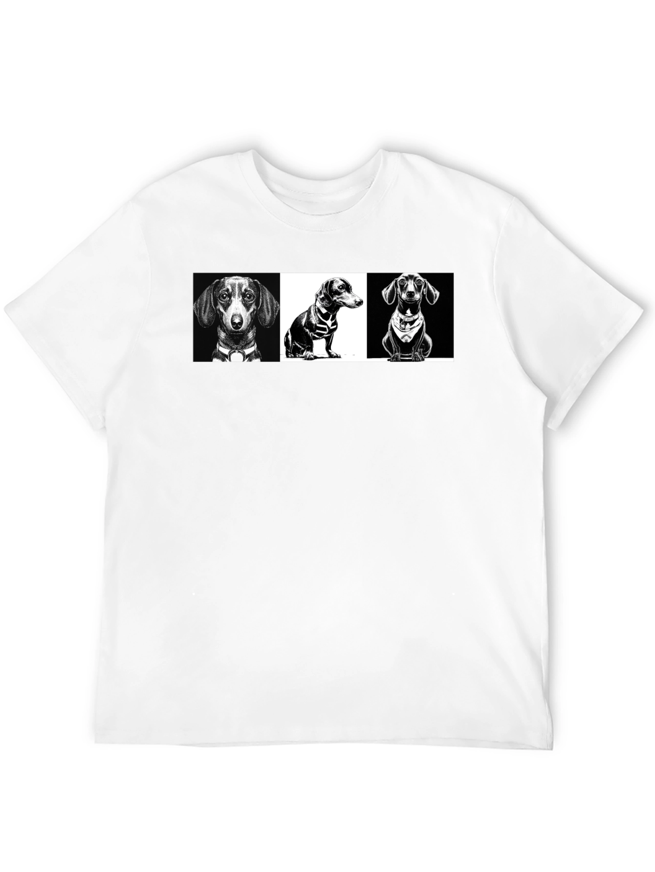 Dachshund Graphic Print T-Shirt - Black