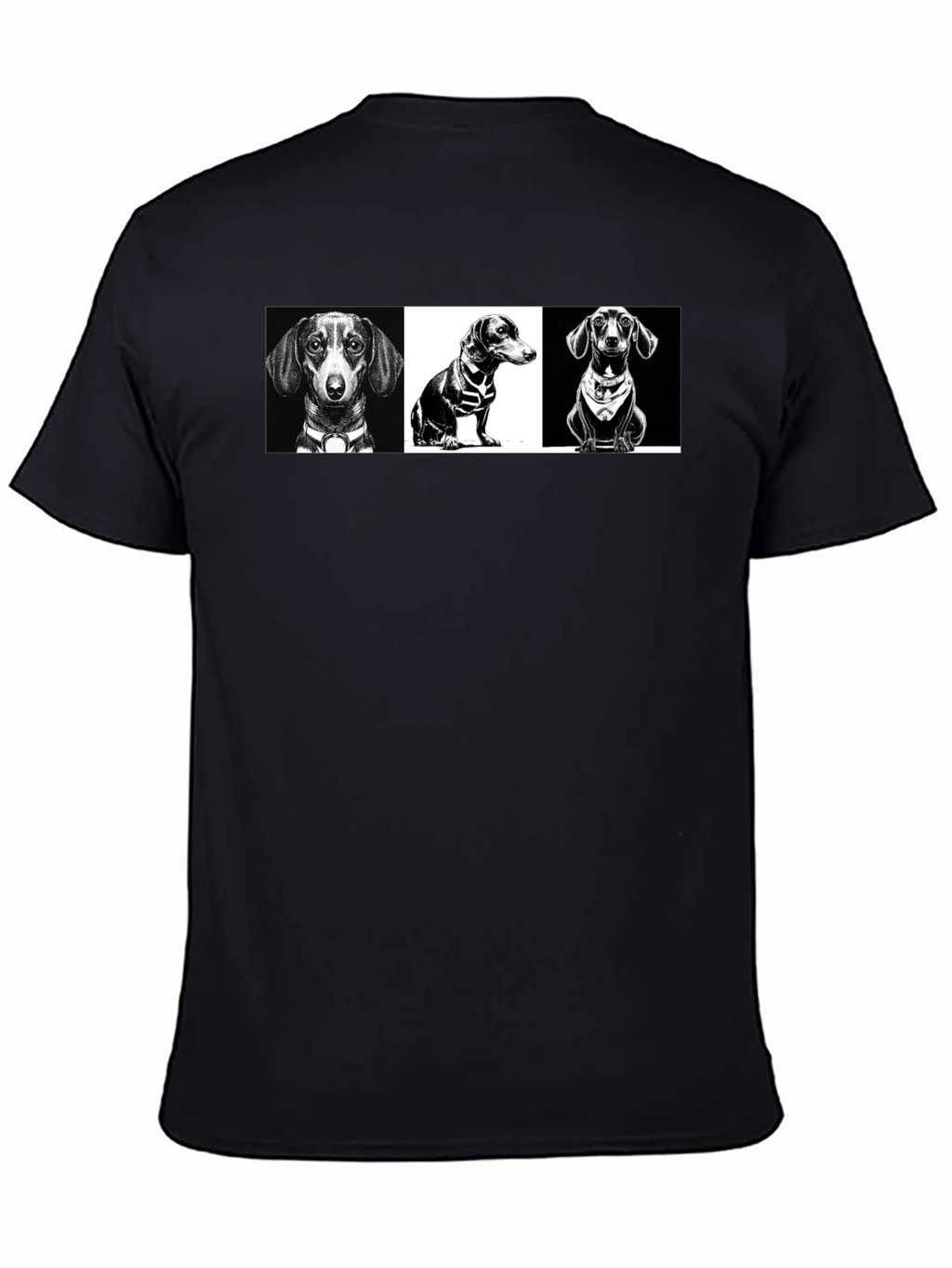 Dachshund Graphic Print T-Shirt - Black