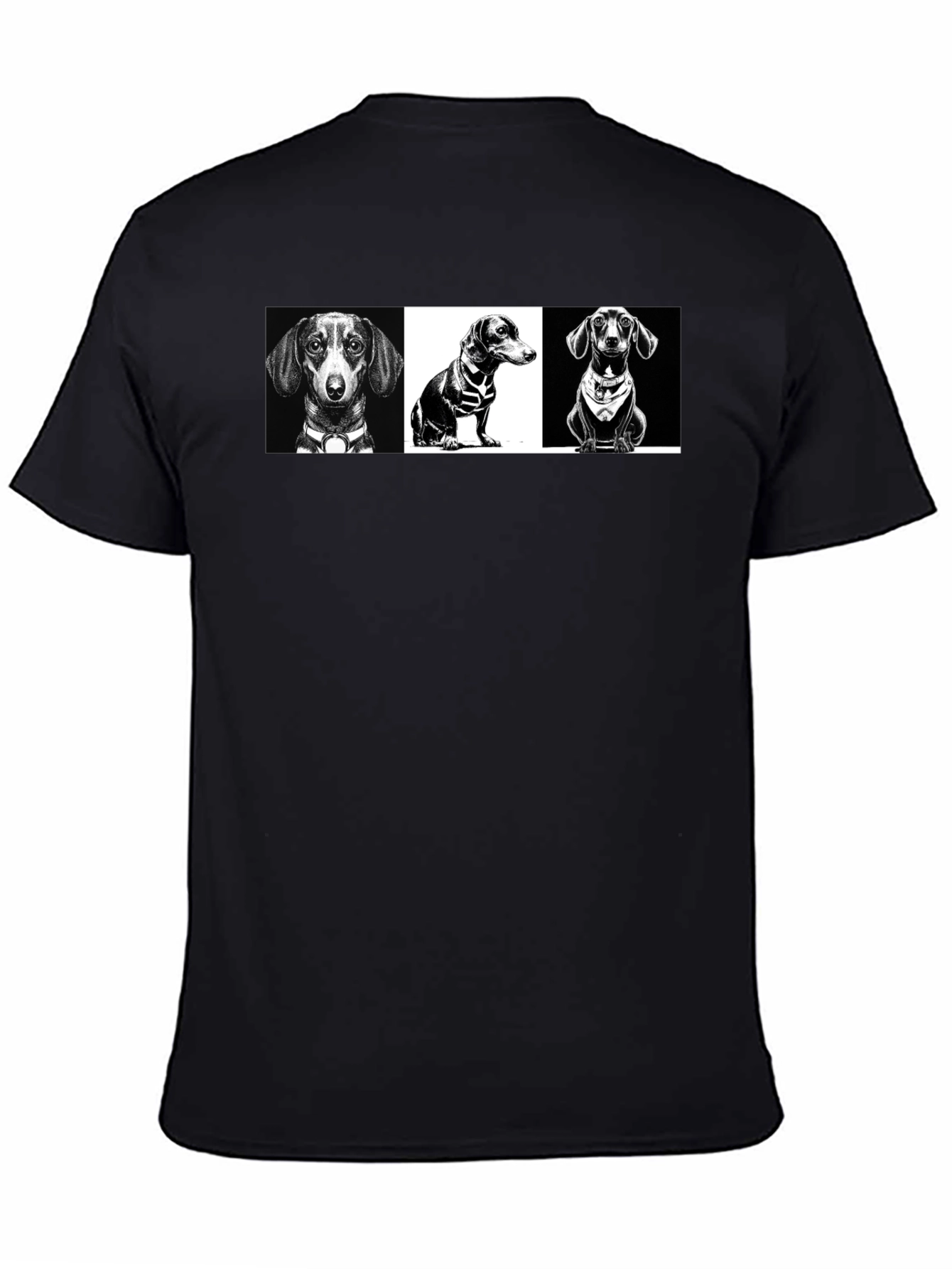 Dachshund Graphic Print T-Shirt - Black