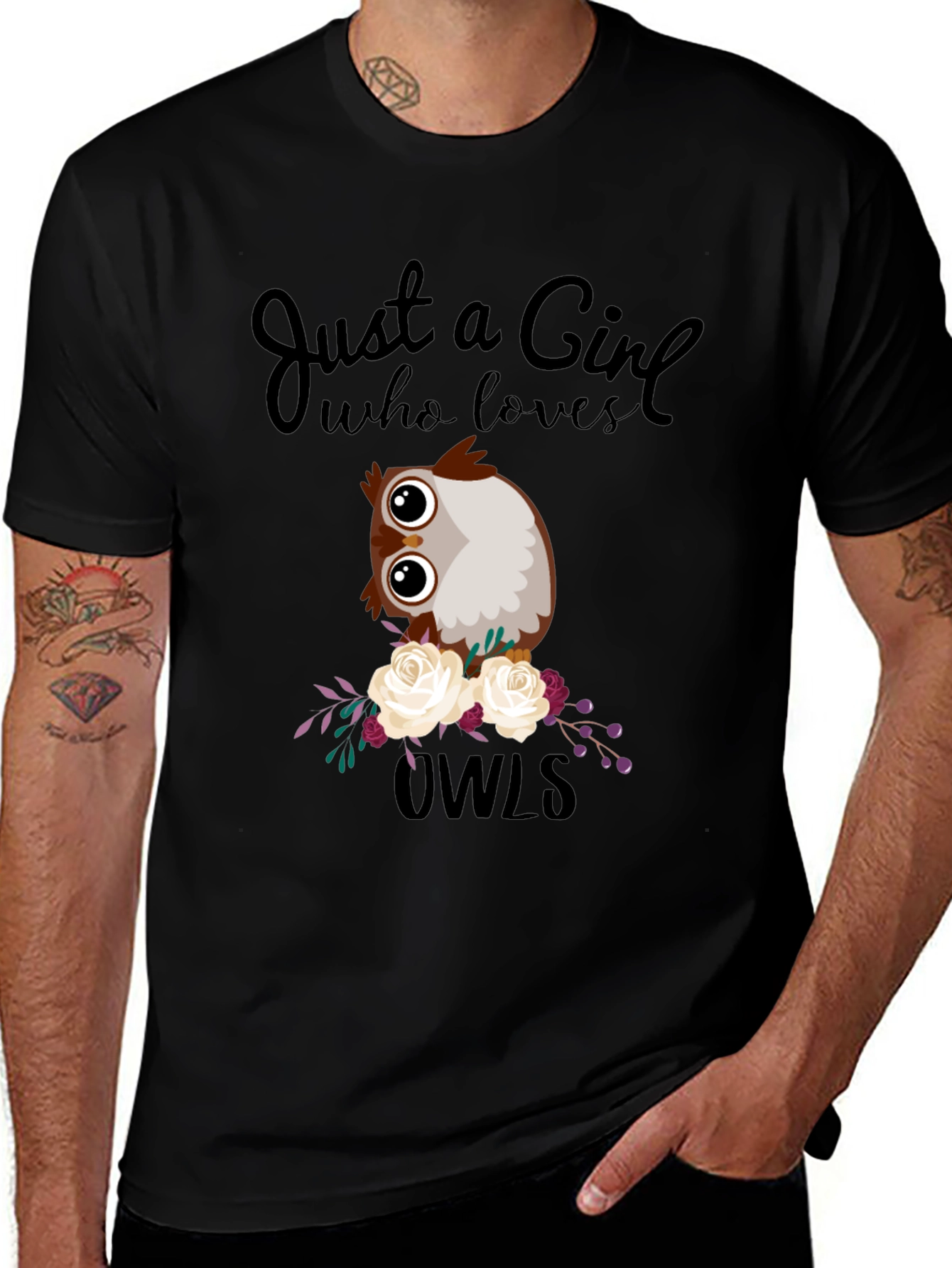 Just a Girl Who Loves Owls T-Shirt - Cute Owl Design