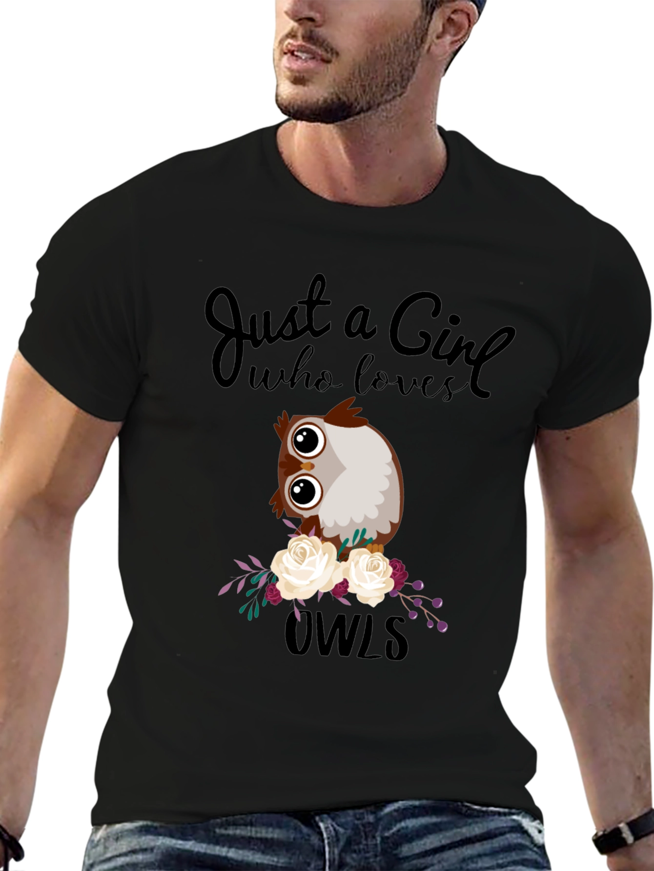 Just a Girl Who Loves Owls T-Shirt - Cute Owl Design