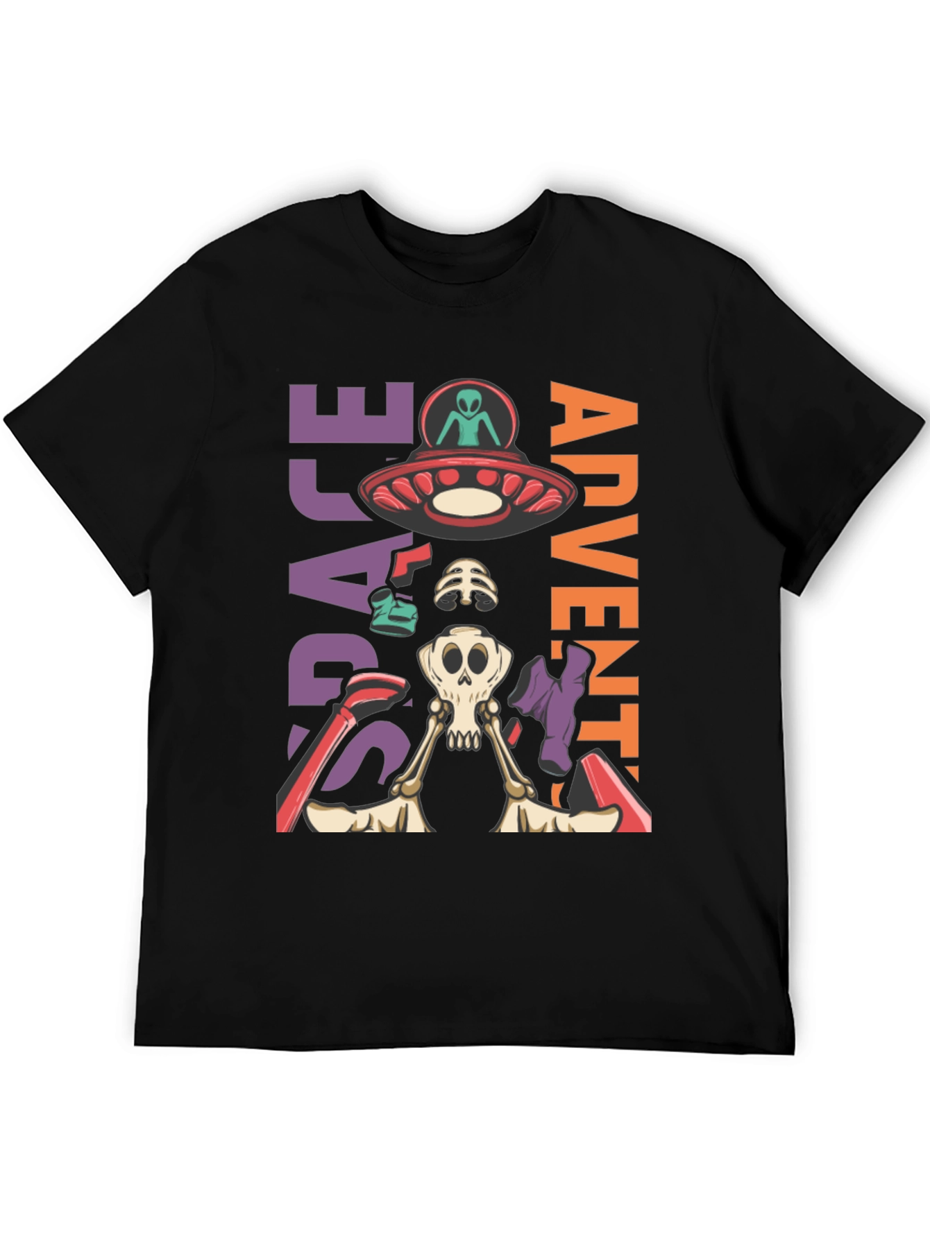 Space Adventure Skeleton Graphic T-Shirt