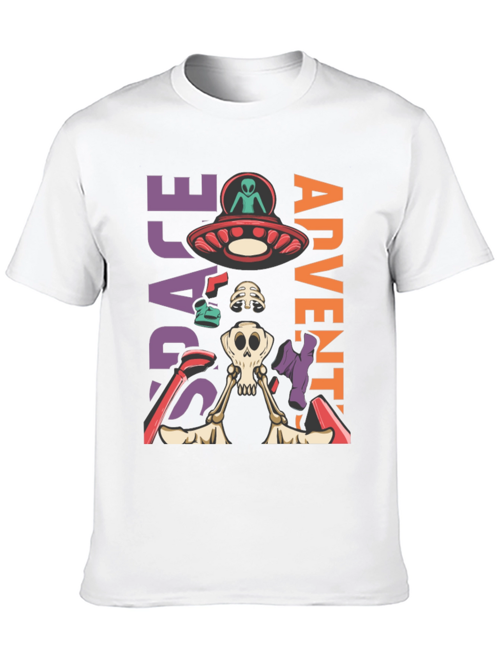 Space Adventure Skeleton Graphic T-Shirt