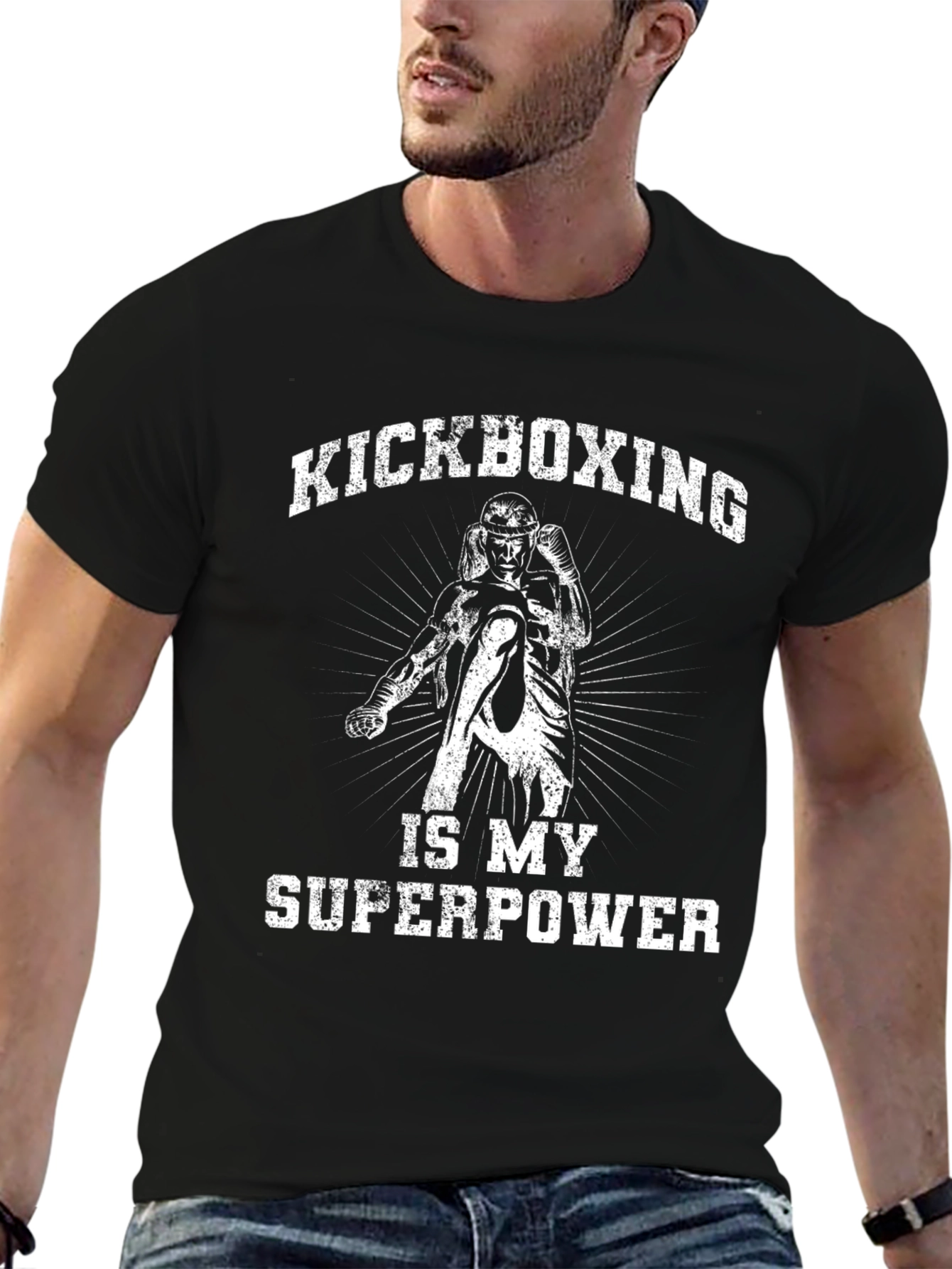 Kickboxing Superpower Black T-Shirt