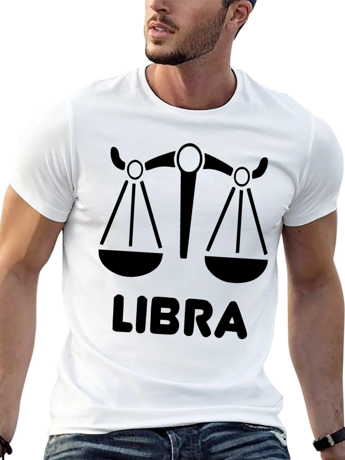 Libra Zodiac T-Shirt - Black Graphic Tee