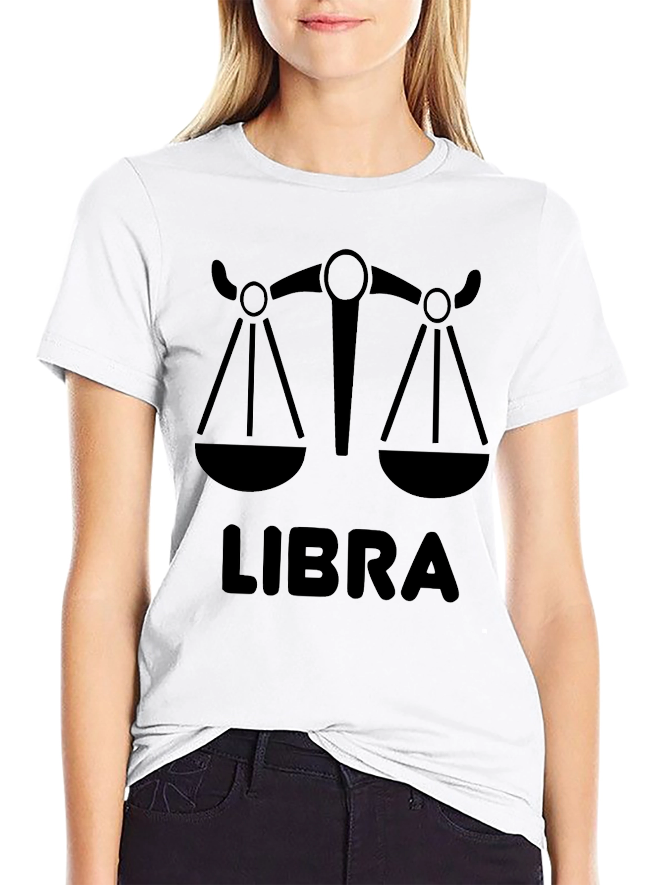 Libra Zodiac T-Shirt - Black Graphic Tee