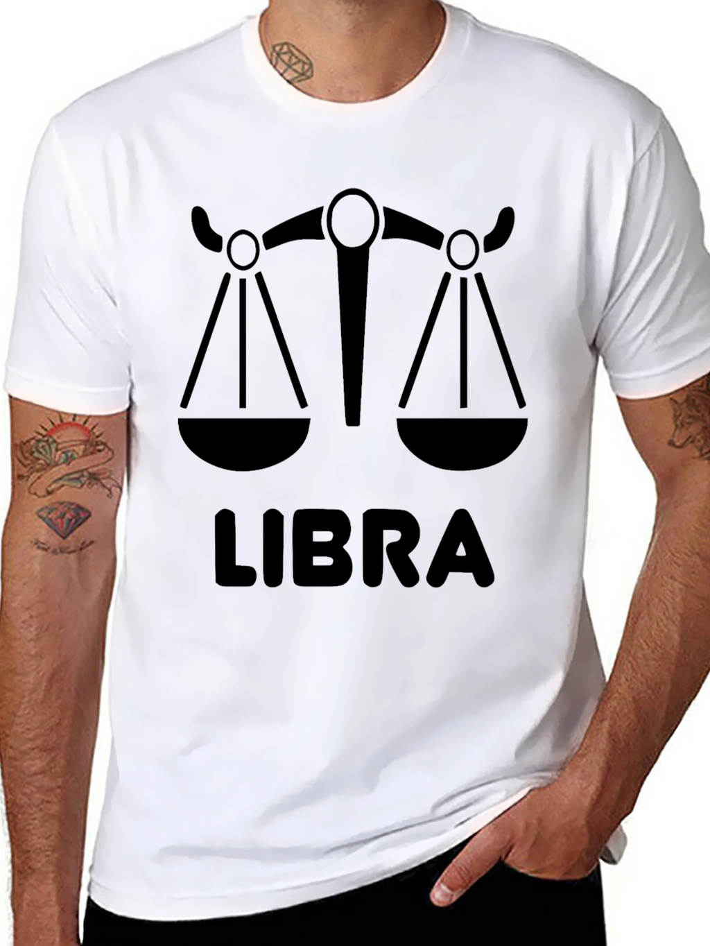 Libra Zodiac T-Shirt - Black Graphic Tee