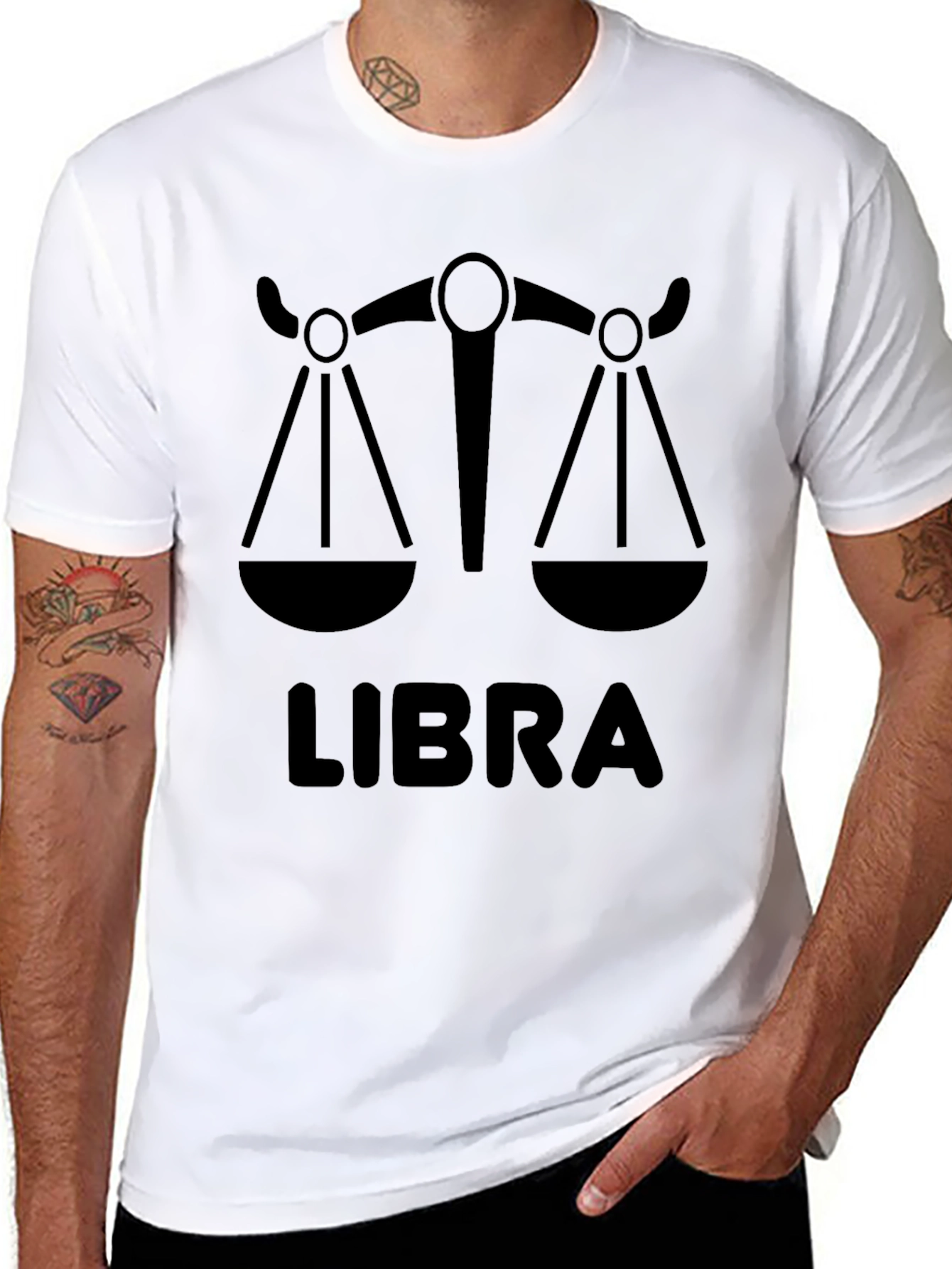 Libra Zodiac T-Shirt - Black Graphic Tee
