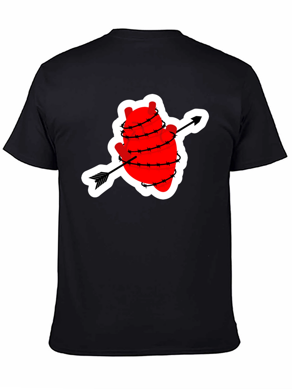 Heart with Arrow Barbed Wire Graphic T-Shirt