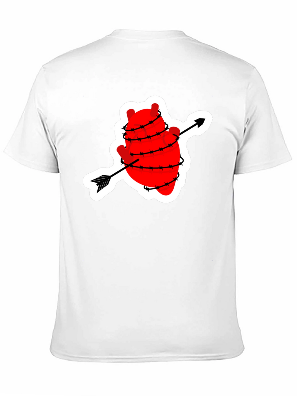 Heart with Arrow Barbed Wire Graphic T-Shirt